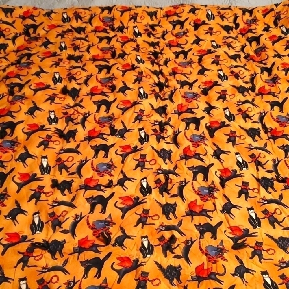 Black Cat Comforter Custom Made 40 x 106 inches